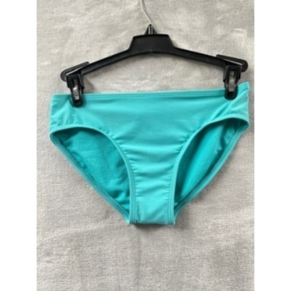 NWT Glitter Beach Bikini Swim Bottoms Kids Teal Blue Solid Stretch 12